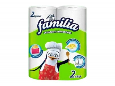 Полотенце бумажное FAMILIA CLASSIC 2 слоя 2рул,/0679