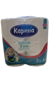Туалетная бумага "Карина DELICAT CARE" двухслойная 4 шт/1751