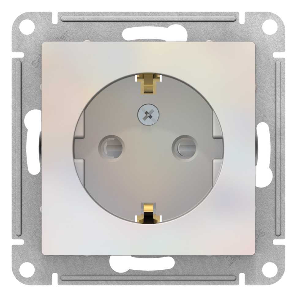 Розетка с з/к со шт. 16А, мех. Atlas Design ЖЕМЧУГ ATN000446