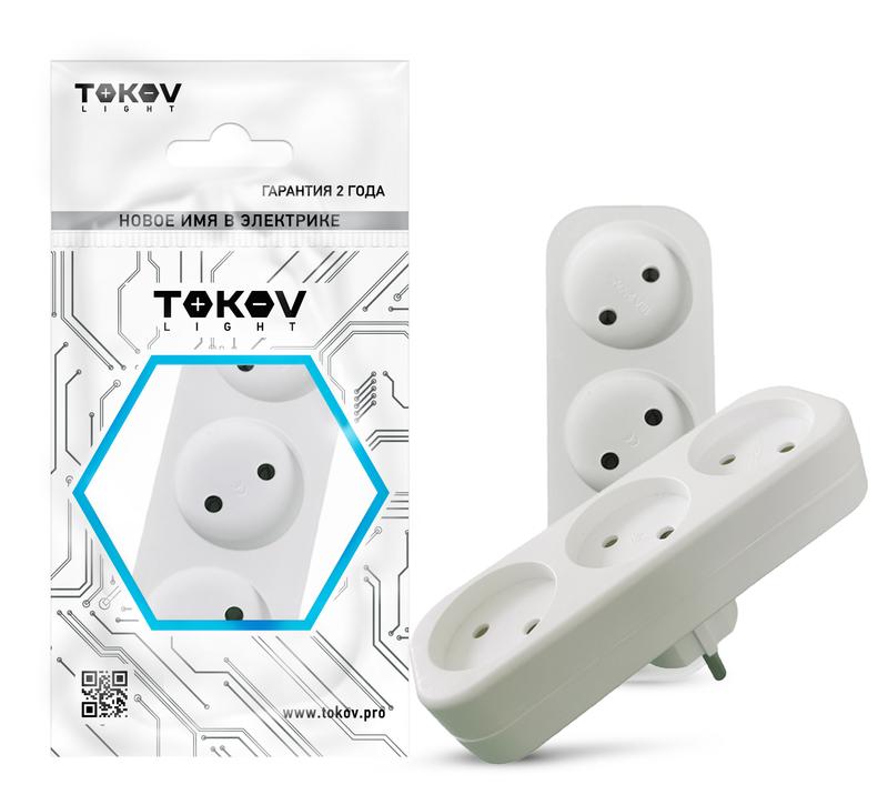 Разветвитель электр. 3-м б/з 16А IP20 полипроп. белый TOKOV ELECTRIC TKL-S3-C01 /1769146