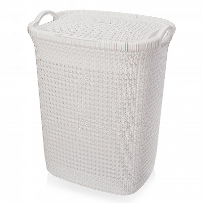 Корзина для белья 30 л светло-серая /431293330