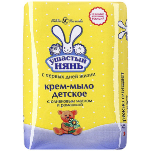 Крем-мыло детское "Ушастый нянь" с ромашкой  и оливковым маслом 90 гр /10197