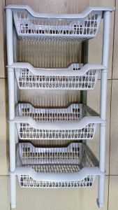 Этажерка универсальная Джета 4 корзины светло-серая/С736СЕР