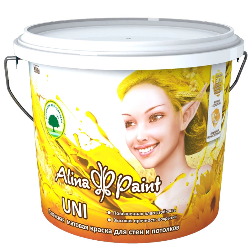 Краска водоэмульсионная Alina Paint UNI 3 кг (интерьерная, база АВ, всесезонная)/03523