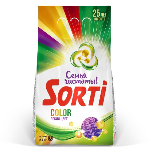 Порошок стиральный Sorti автомат м/у 2400гр Color