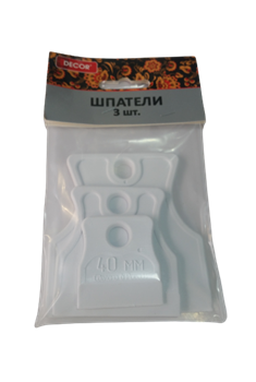 Набор шпателей 40-60-80мм, бел. резина, 3шт 308-0009 Decor
