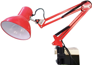 Светильник настольный с зажимом UF-312P C04 60W красный Ultraflash /5574/12896