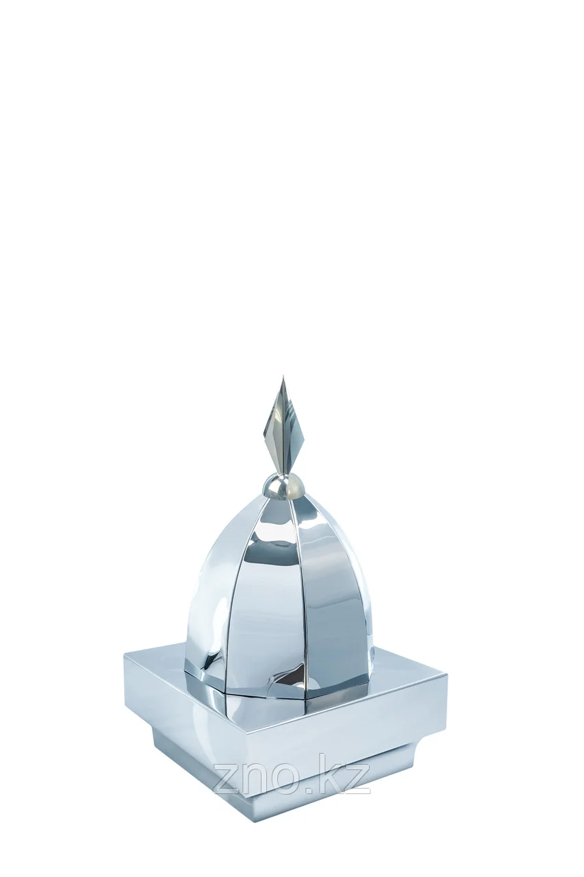 Купол ШАХ 25*25 серебро без орнамента (компл 4 шт) с объемными полумесяцами