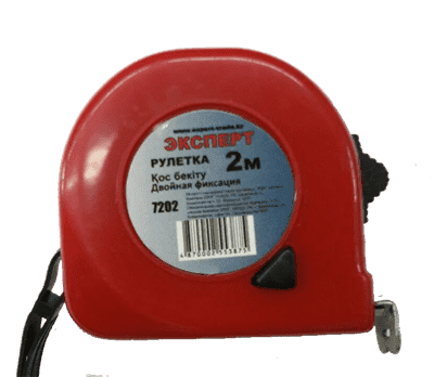 Рулетка ЭКСПЕРТ 2м двойная фиксация корпус из ABS пластика 7202