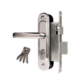 Замок врезной ОМЕГА Д-град ЗВ7.02  с ручкой серебро /0565