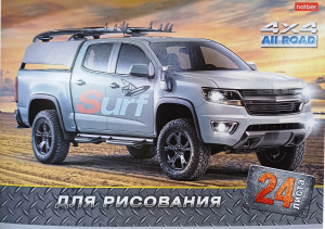 Альбом д/рис А4 40л, скоба, обложка картон BRAUBERG 200*283мм, Автомобиль 102852