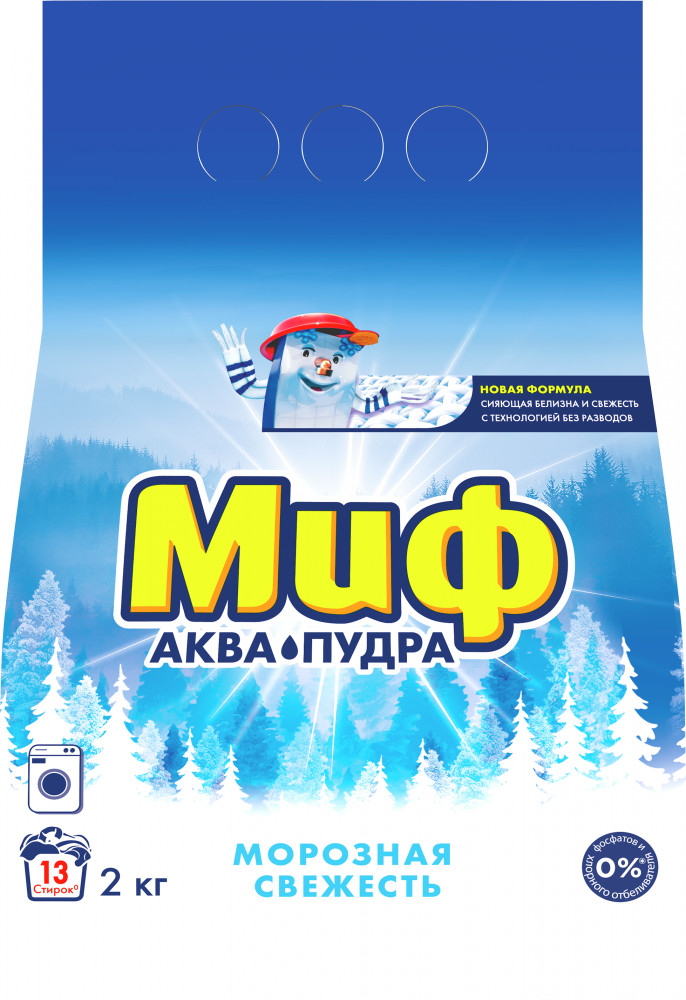 Порошок стиральный МИФ 3в1 АВТОМАТ 2кг Морозная свежесть /81754930