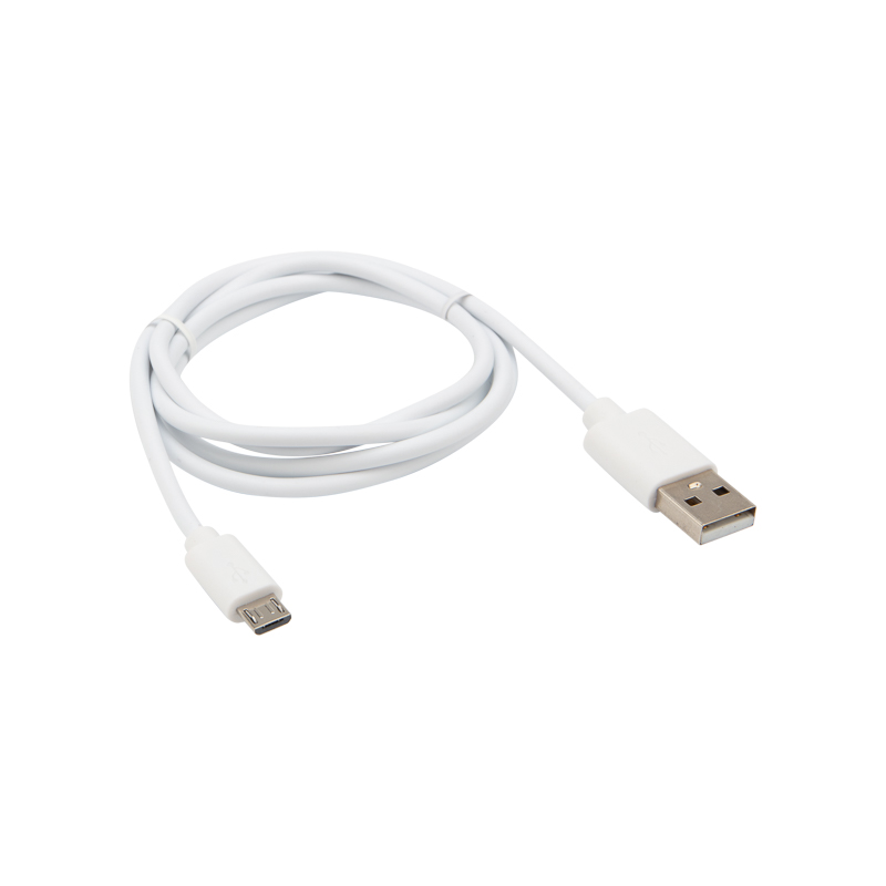 Кабель USB-A – micro USB, 1А, 1м, ПВХ, белый REXANT 18-4269