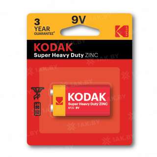 Батарейка Kodak 6F22-1BL EXTRA HEAVY DUTY(K9VHZ-1B)/3435