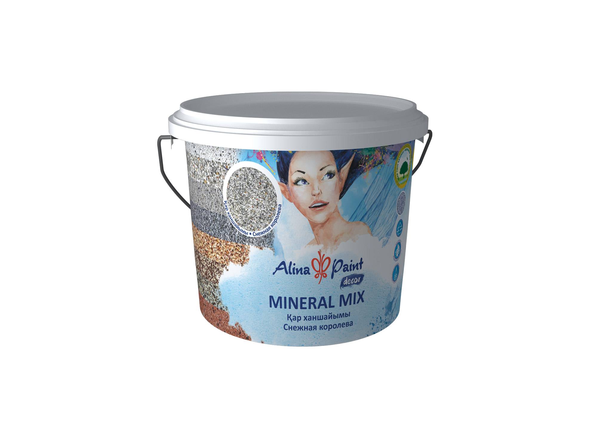 Декоративная штукатурка Alina Paint MINERAL MIX 25 кг Снежная королева (крупнозерн) /2517