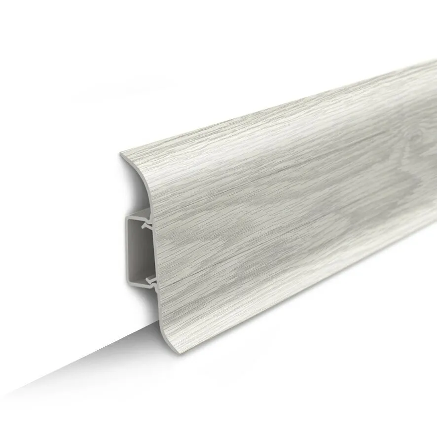 Плинтус напольный с центр.планкой 55мм 2,2м Идеал Классик 432 Дуб платиновый