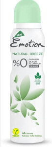 Дезодорант антиперспирант "EMOTION" Natural Breeze (жен) 150мл спрей /8586