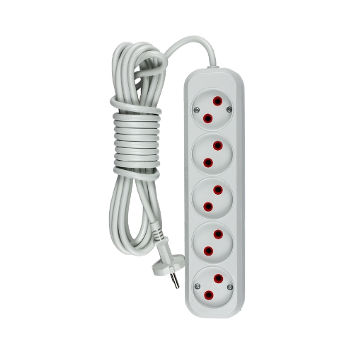 Удлинитель ЗАРЯ 5гн 3м б/з белый/5025