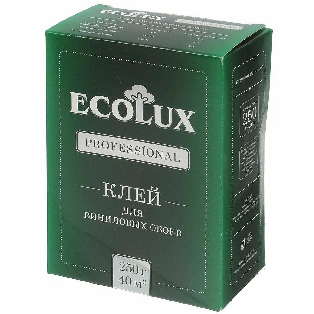Клей обойный ECOLUX professional Виниловый 250 гр /23292