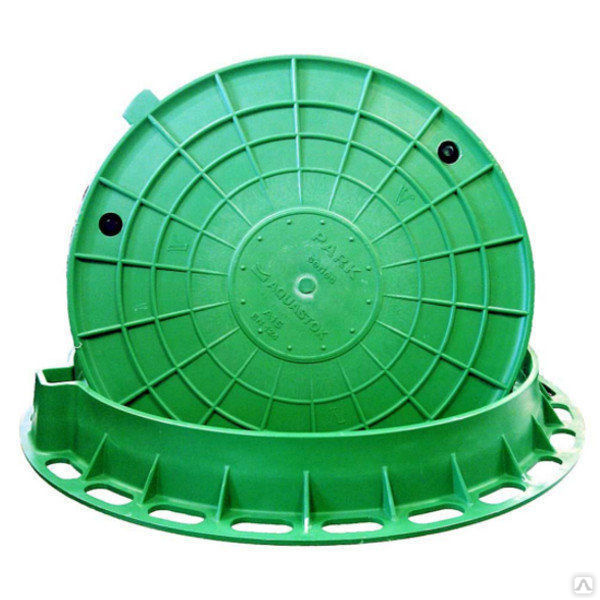 Люк канализационный полимерный малый 15 кН (зеленый, черный)