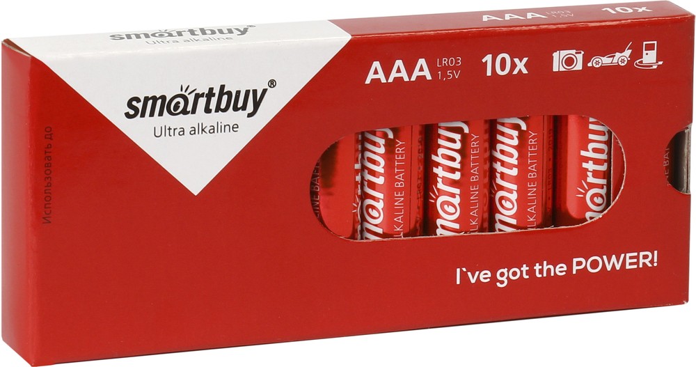 Батарейка алкалиновая Smartbuy LR03/10 box (10/800)  (SBBA-3A10BX) УПАК/3950
