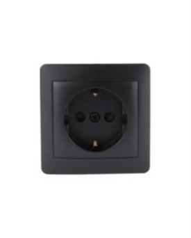 Розетка 1-я с/з черная 8007-42 KANSO TEKLED Electric/303-03088