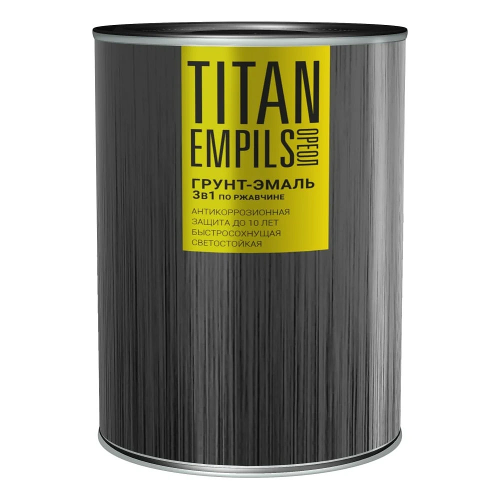 Грунт-эмаль по ржавчине 3в1 Ореол TITAN 0,9кг желтая/17823
