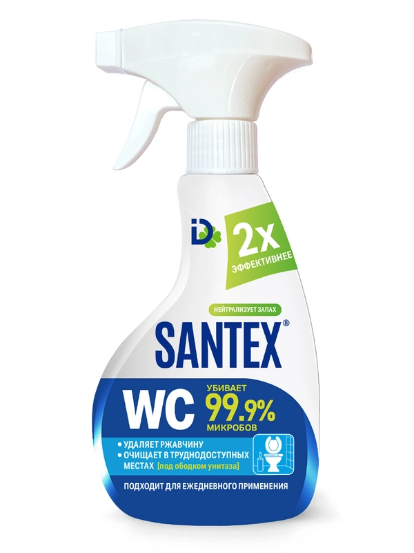 Средство WC чистки туалетов с антибактериальным эффектом SANTEX (спрей) 380гр/4533