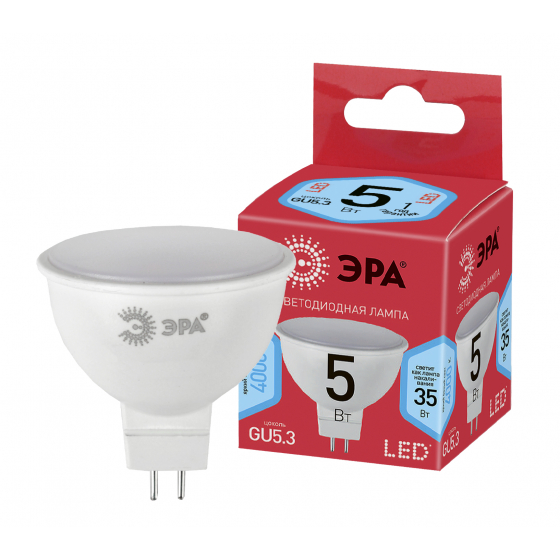 Лампа LED ЭРА MR16-5W-840-GU5.3 ECO 0679