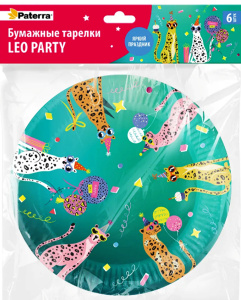 Бумажные тарелки 230мм LEO PARTY 6 шт