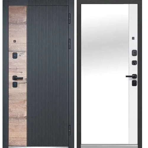 Дверь РОНА ЭЛИОН-2050/860L Черный лофт/Бланко/Черный муар /1483