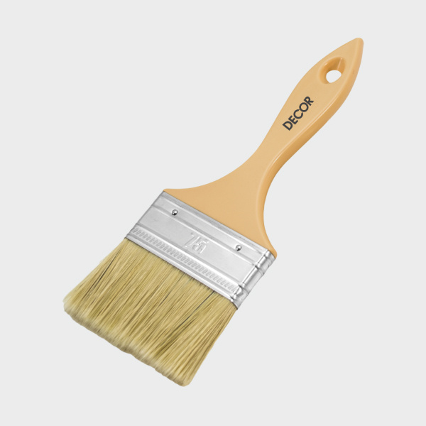 Кисть плоская Суббота 75*14мм из светлой смешанной щетины,пласт. ручка/126055