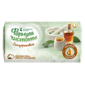 Мыло туалетное 90 гр. "Глицериновое" формула чистоты бумажная этикетка/0892