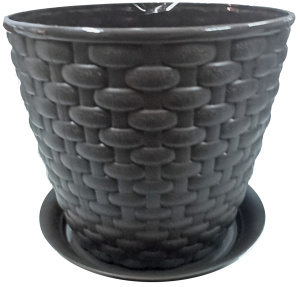 Кашпо Ротанг 2 л с поддоном в ассортименте/М3081