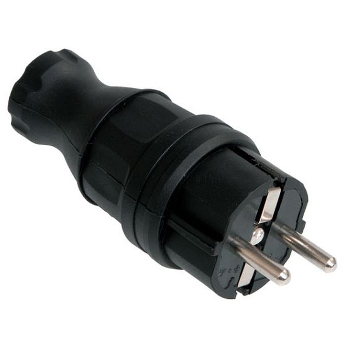 Вилка прямая 16А IP44 2P+PE 230B каучук RPS-011-16-230-44 /PROxima 326180