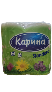 Туалетная бумага "Карина" STANDART белая 4 шт/1351