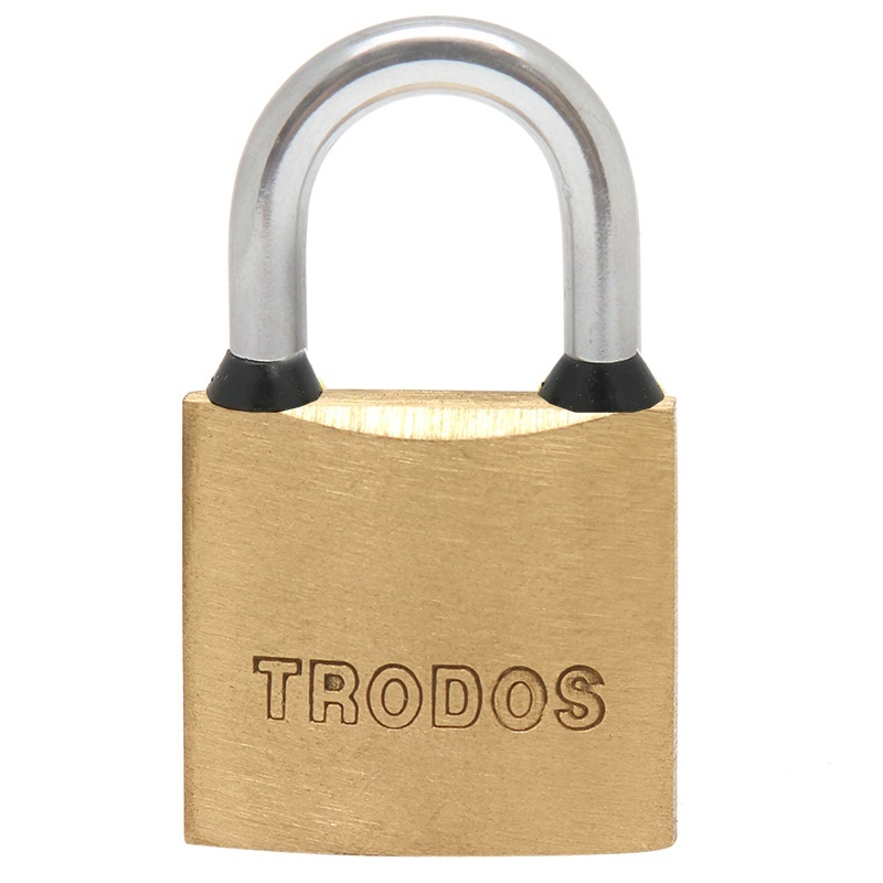 Замок навесной TRODOS BC-BL5-30 латунь, блистер/210226