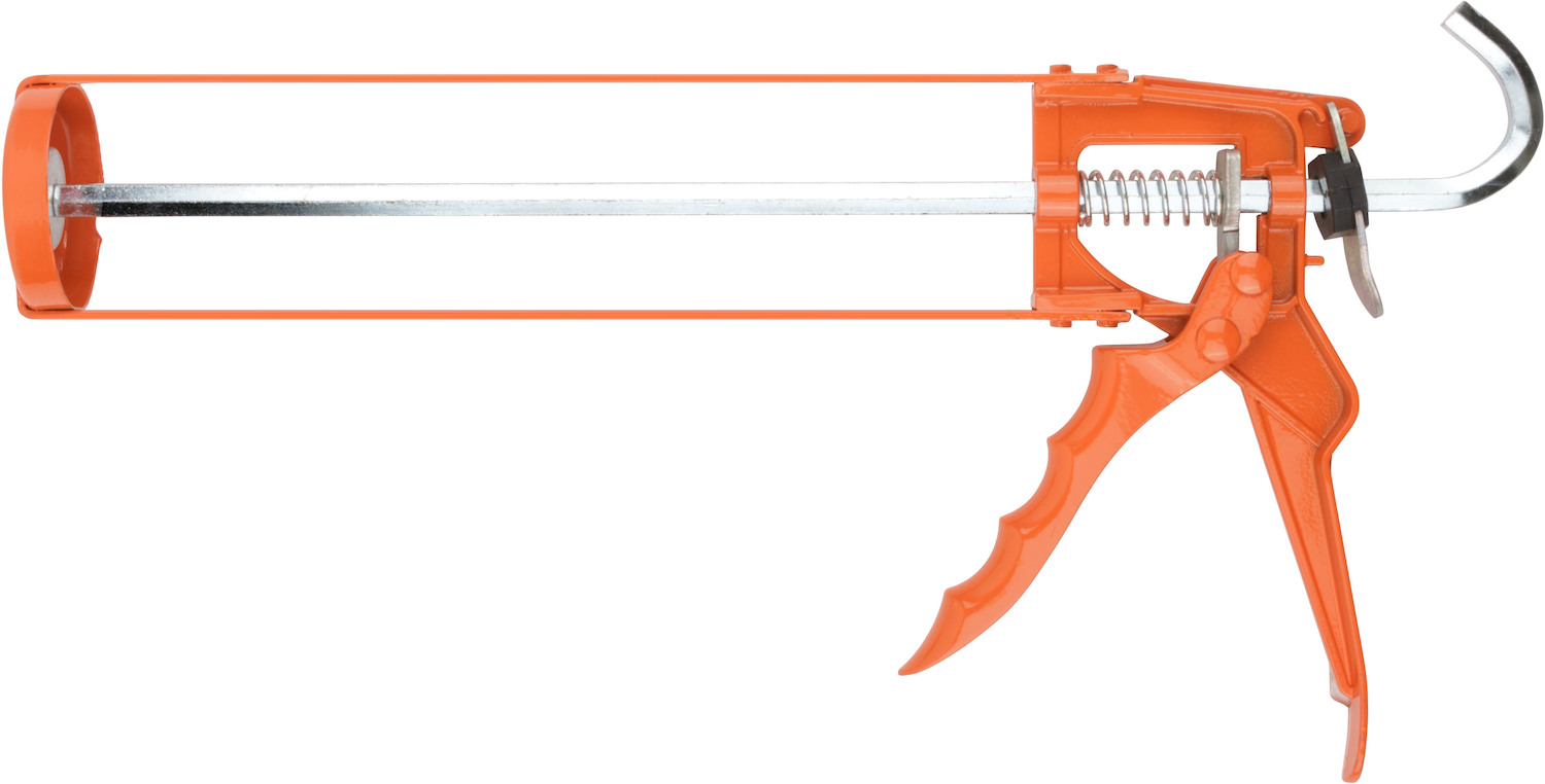 Пистолет для герметика/силикона скелетный черн/оранж