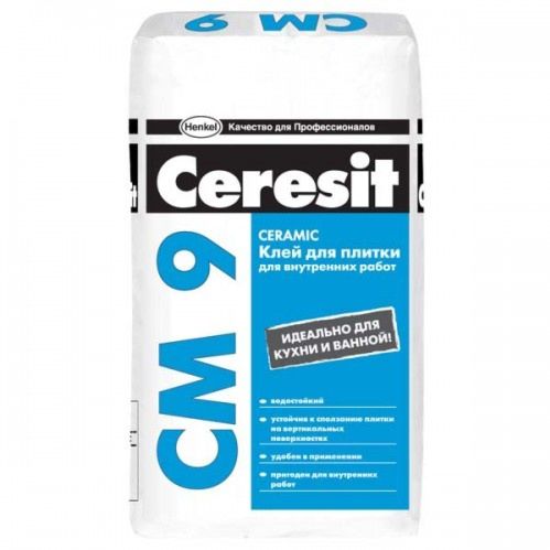 Клей СМ-9 Ceresit, 25 кг плиточный на цементной основе /0443 АКЦИЯ