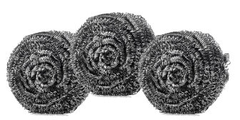 Мочалка для мытья посуды металлическая 3 шт IDEAL /0912