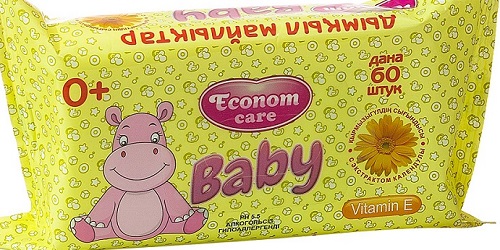 Салфетки влажные Econom Care 60 шт для детей с экстр. календулы  Р813