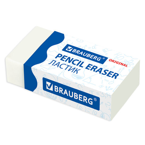 Резинка стирательная BRAUBERG белая 228073