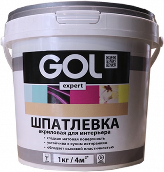 Шпатлевка ИНТЕРЬЕРНАЯ акриловая GOLexpert (1,5 кг) ExpK 121-1,5