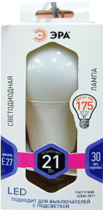 Лампа светодиодная ЭРА LED А65-21W-860-Е27 (груша,холод.)/2645