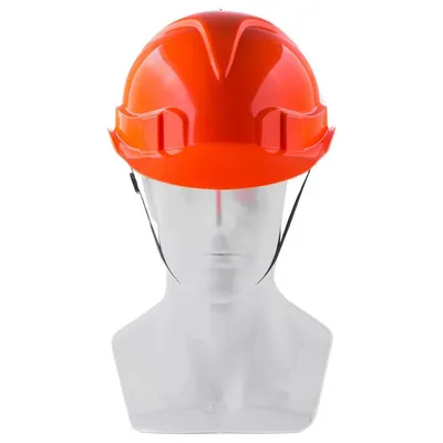 Каска защитная СИБРТЕХ с храповым механизмом , ЕВРОПЛАСТ оранжевая /89108