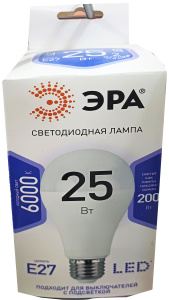 Лампа светодиодная ЭРА LED А65-25W-860-Е27 (холод.)/2737