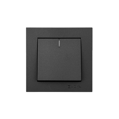 Переключатель ЗАРЯ ВТ-04 с подсветкой черный soft-touch /4857
