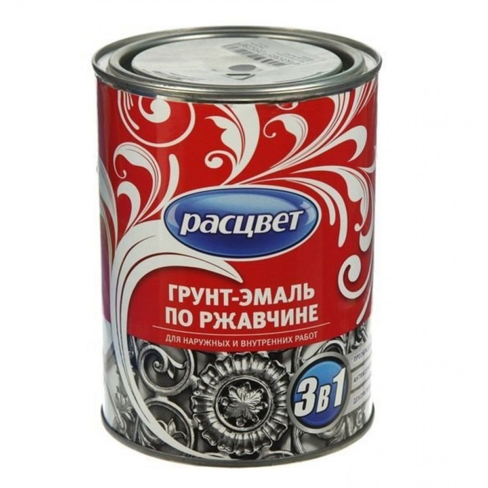 Грунт-эмаль по ржавчине 3в1 РАСЦВЕТ 0,9 кг серая (5205)/13720