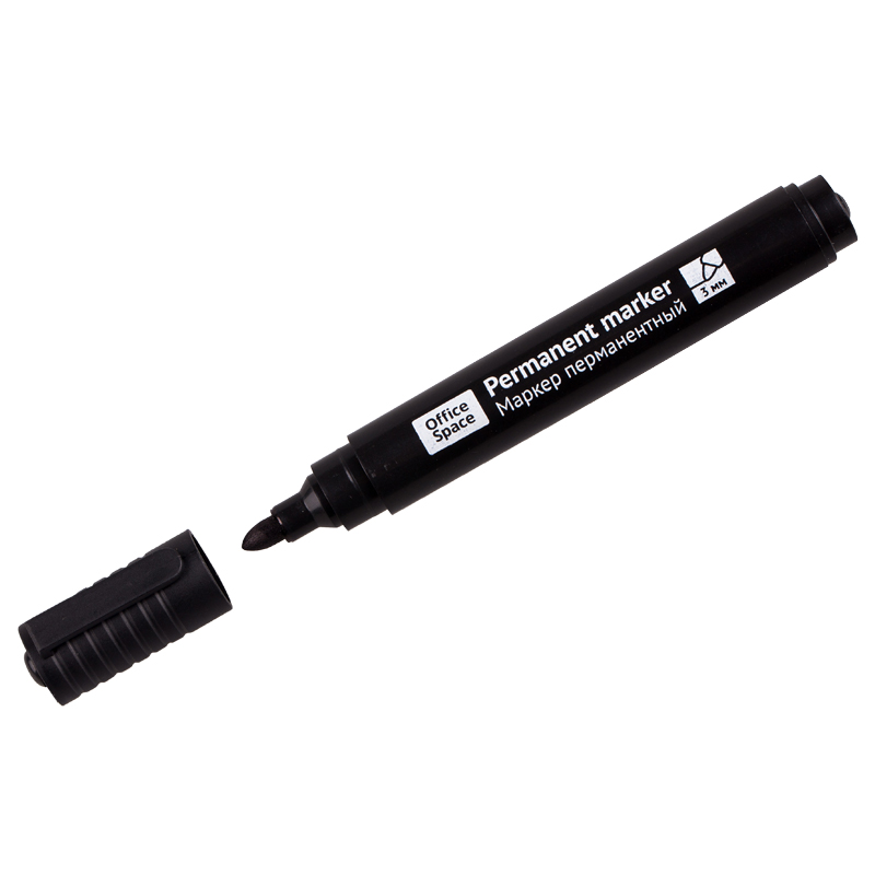 Маркер перманентный OfficeSpace черный пулевидный 2.0мм PM 268