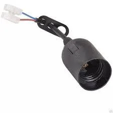 Патрон Е27 подвесной с проводом черный/3823